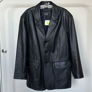 Wilsons Leather Unisex Classic Black Leather Jacket